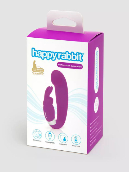Лиловый вибратор Mini G-Spot Curve Vibe с клиторальным зайчиком Лиловый вибратор Mini G-Spot Curve Vibe с клиторальным зайчиком