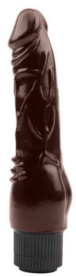 Коричневый вибратор-реалистик Vibrating Naughty Cock - 20 см. Коричневый вибратор-реалистик Vibrating Naughty Cock - 20 см.