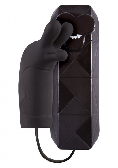 Чёрный вибростимулятор Trois с выносным пультом управления Чёрный вибростимулятор Trois с выносным пультом управления