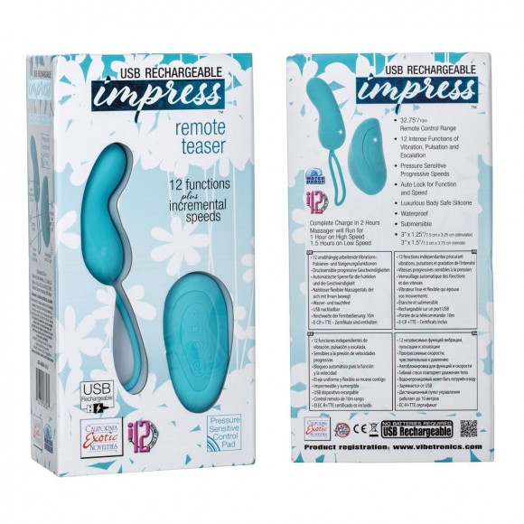 Бирюзовое виброяйцо Remote Teaser с пультом ДУ Бирюзовое виброяйцо Remote Teaser с пультом ДУ