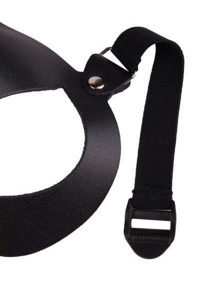 Чёрная кожаная маска с длинными ушками Чёрная кожаная маска с длинными ушками