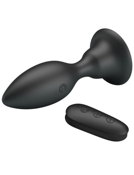 Черная анальная вибропробка с пультом Mr.Play - 10,8 см. Черная анальная вибропробка с пультом Mr.Play - 10,8 см.