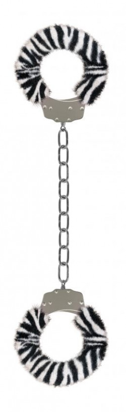 Кандалы с мехом зебры Furry Ankle Cuffs