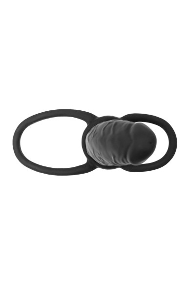 Черная насадка на пенис для двойного проникновения Black&Red - 16,5 см. Черная насадка на пенис для двойного проникновения Black&Red - 16,5 см.