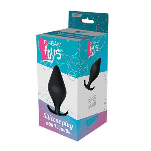 Черная анальная пробка PLUG WITH T-HANDLE - 11 см. Черная анальная пробка PLUG WITH T-HANDLE - 11 см.