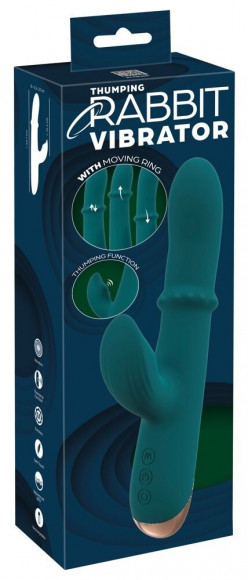 Зеленый вибратор-кролик с подвижным кольцом Thumping Rabbit Vibrator - 22,7 см. Зеленый вибратор-кролик с подвижным кольцом Thumping Rabbit Vibrator - 22,7 см.