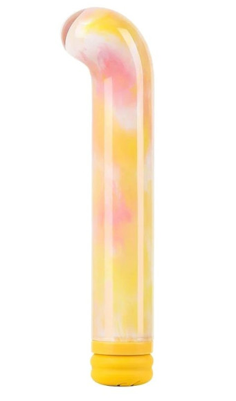 Желтый компактный вибратор из стекла Magic Cane - 12 см. Желтый компактный вибратор из стекла Magic Cane - 12 см.