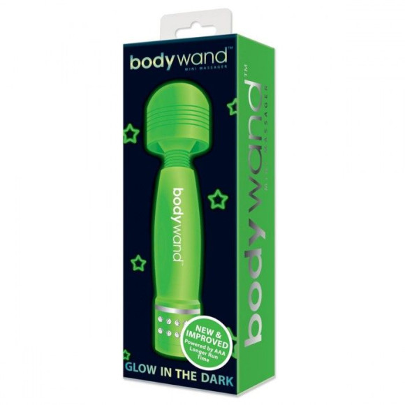 Светящийся в темноте жезловый мини-вибратор с кристаллами Mini Massager Glow In The Dark Светящийся в темноте жезловый мини-вибратор с кристаллами Mini Massager Glow In The Dark