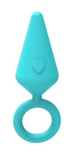 Бирюзовая конусовидная анальная пробка с колечком-ограничителем - 5 см. Бирюзовая конусовидная анальная пробка с колечком-ограничителем - 5 см.