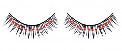 Чёрные ресницы средней длины с красными стразами Чёрные ресницы средней длины с красными стразами