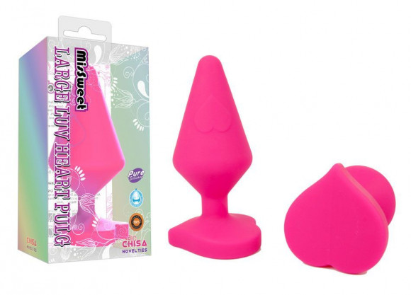 Розовая коническая анальная пробка с сердечком-ограничителем - 10 см. Розовая коническая анальная пробка с сердечком-ограничителем - 10 см.