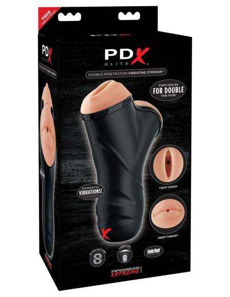 Мастурбатор в колбе с двумя тоннелями Double Penetration Vibrating Stroker Мастурбатор в колбе с двумя тоннелями Double Penetration Vibrating Stroker