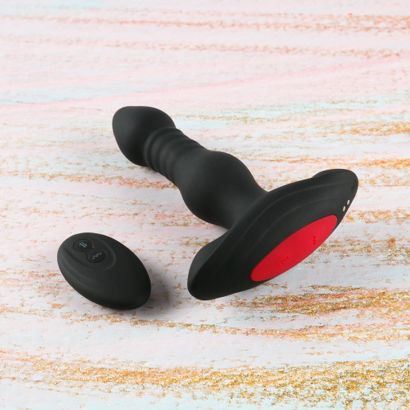 Черная фрикционная вибропробка Viking с пультом ДУ - 15 см. Черная фрикционная вибропробка Viking с пультом ДУ - 15 см.