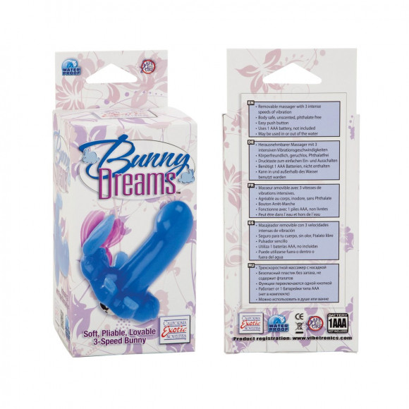 Голубой вибростмулятор в виде кролика Bunny Dreams Голубой вибростмулятор в виде кролика Bunny Dreams
