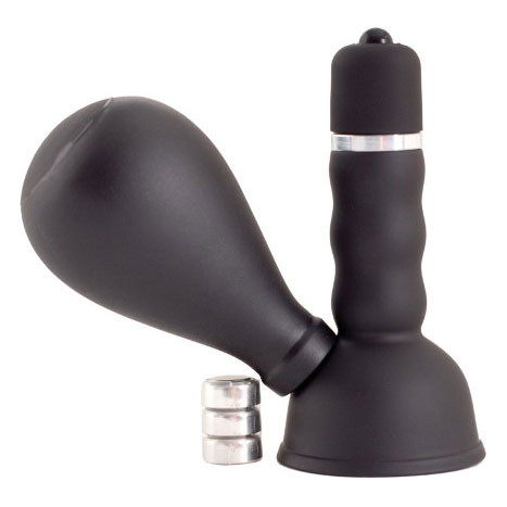 Черный вибратор с грушей на сосок Черный вибратор с грушей на сосок