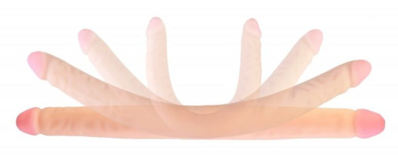 Телесный двухсторонний фаллоимитатор-реалистик - 43 см. Телесный двухсторонний фаллоимитатор-реалистик - 43 см.