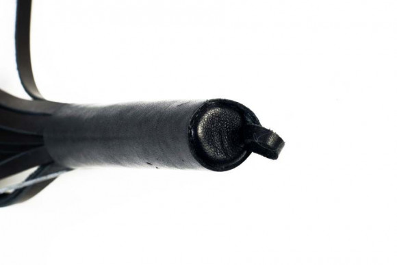 Чёрная 20-полосная мягкая плётка - 30 см.