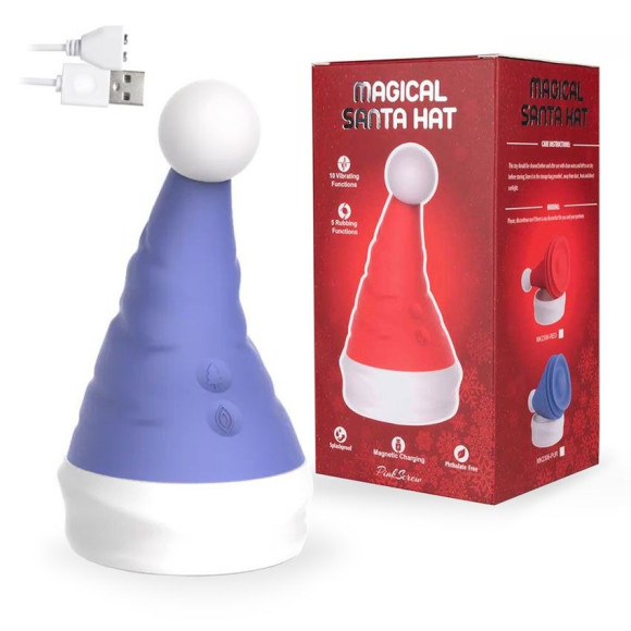 Сиреневый вибростимулятор в форме колпака Magical Santa Hat Сиреневый вибростимулятор в форме колпака Magical Santa Hat