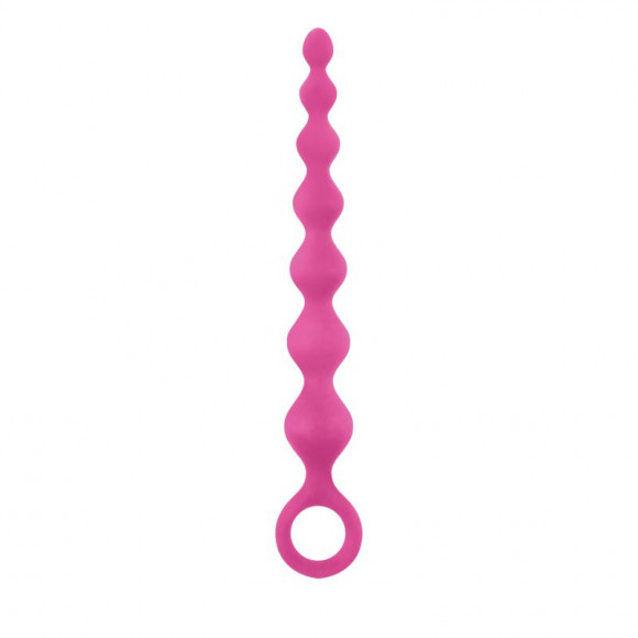 Розовая анальная цепочка Perles D Lux Long - 20,3 см.