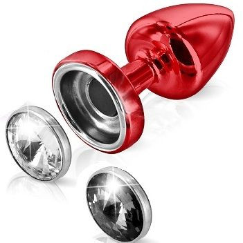 Красный анальный плаг Anni Magnet T1 Red Cristal/black с 2 заменяемыми кристаллами - 6 см. Красный анальный плаг Anni Magnet T1 Red Cristal/black с 2 заменяемыми кристаллами - 6 см.