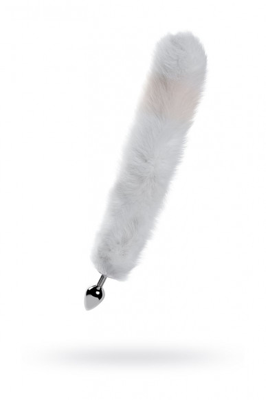 Большая серебристая металлическая анальная втулка с серым лисьим хвостом Большая серебристая металлическая анальная втулка с серым лисьим хвостом