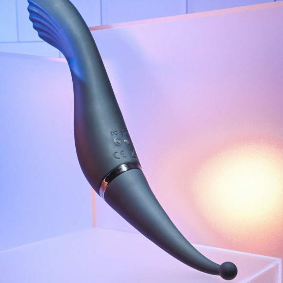 Черный двухсторонний вибростимулятор Tantalizing Teaser - 27,3 см. Черный двухсторонний вибростимулятор Tantalizing Teaser - 27,3 см.