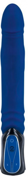 Синий вибратор с поступательным движением - 30 см. Синий вибратор с поступательным движением - 30 см.