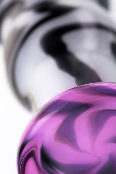 Белая анальная пробка из стекла с чёрными полосами - 12,5 см. Белая анальная пробка из стекла с чёрными полосами - 12,5 см.