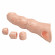 Телесный фаллоудлинитель с 3 вставками - 28 см.