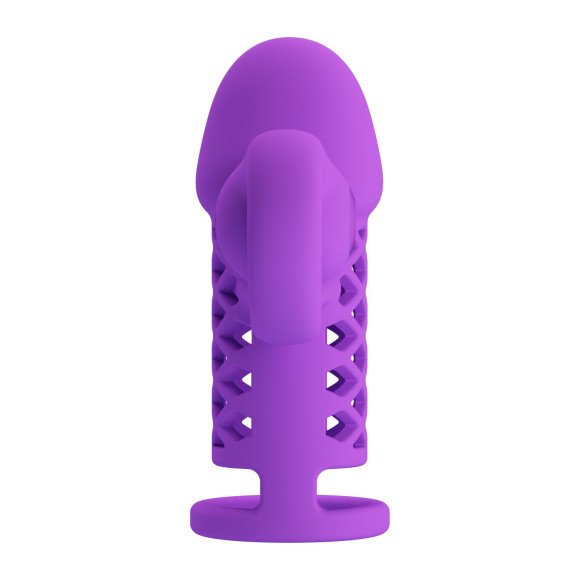 Фиолетовая вибронасадка с клиторальным отростком Harden Фиолетовая вибронасадка с клиторальным отростком Harden