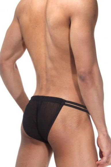 Мужские трусы-танга из полупрозрачной тянущейся ткани Мужские трусы-танга из полупрозрачной тянущейся ткани