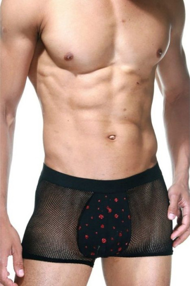 Черные сетчатые мужские боксеры Черные сетчатые мужские боксеры