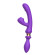 Фиолетовый двусторонний вибромассажёр с клиторальным отростком - 30 см. Фиолетовый двусторонний вибромассажёр с клиторальным отростком - 30 см.