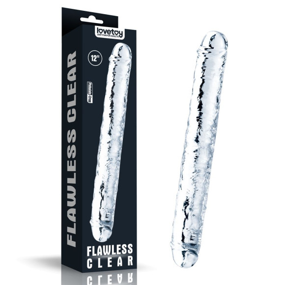 Прозрачный двусторонний фаллоимитатор Flawless Clear Double Dildo - 30 см. Прозрачный двусторонний фаллоимитатор Flawless Clear Double Dildo - 30 см.