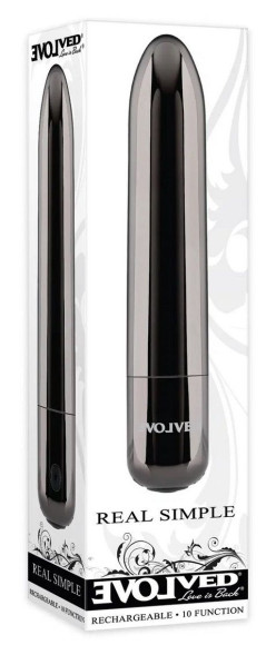 Черная вибропуля Real Simple - 10 см. Черная вибропуля Real Simple - 10 см.