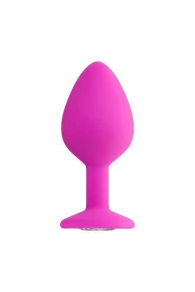 Розовая анальная втулка Brilliant с прозрачным кристаллом - 8 см. Розовая анальная втулка Brilliant с прозрачным кристаллом - 8 см.