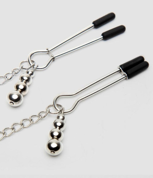 Атласный ошейник с зажимами для сосков Play Nice Атласный ошейник с зажимами для сосков Play Nice