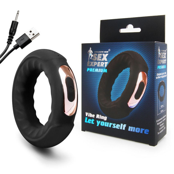 Черное эрекционное перезаряжаемое виброкольцо Черное эрекционное перезаряжаемое виброкольцо