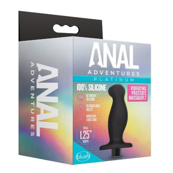 Черный анальный вибромассажёр Silicone Vibrating Prostate Massager 02 - 10,8 см. Черный анальный вибромассажёр Silicone Vibrating Prostate Massager 02 - 10,8 см.