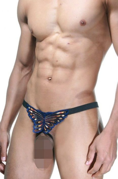 Мужские трусы с декором-бабочкой Мужские трусы с декором-бабочкой