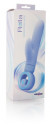 Голубой вибратор с клиторальным стимулятором - 23 см.