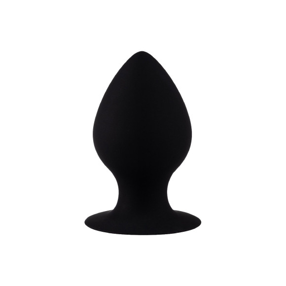 Черная анальная пробка с ограничителем - 9,4 см. Черная анальная пробка с ограничителем - 9,4 см.