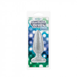 Прозрачная блестящая анальная пробка Booty Boppers на присоске - 12,5 см.