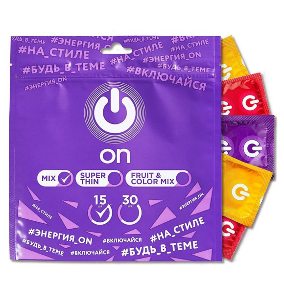 Презервативы ON MIX pack - 15 шт. Презервативы ON MIX pack - 15 шт.