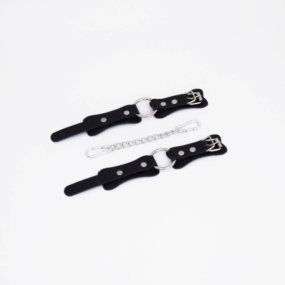 Черные кожаные наручники с кольцом Черные кожаные наручники с кольцом