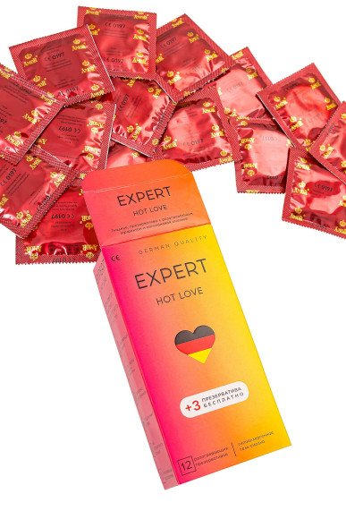 Презервативы EXPERT Hot Love с разогревающим эффектом - 12 шт.(+3 в подарок) Презервативы EXPERT Hot Love с разогревающим эффектом - 12 шт.(+3 в подарок)