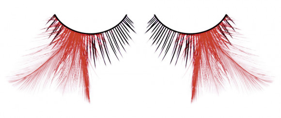 Ресницы чёрные-красные перья Ресницы чёрные-красные перья