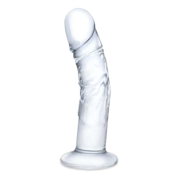Стеклянный фаллоимитатор из стекла 7’’ Curved Realistic Glass Dildo With Veins - 15,9 см. Стеклянный фаллоимитатор из стекла 7’’ Curved Realistic Glass Dildo With Veins - 15,9 см.