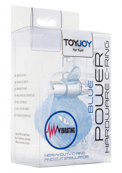 Голубое кольцо на пенис с вибрацией POWER HARDWARE C-RING