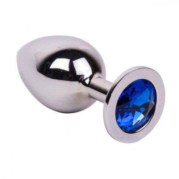Большой стальной плаг с синим кристаллом Blue Space - 9,5 см. Большой стальной плаг с синим кристаллом Blue Space - 9,5 см.